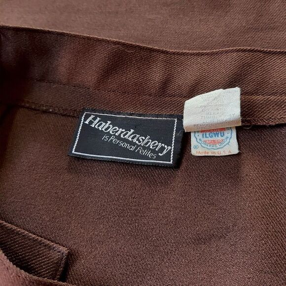 Vintage Haberdashery Skirt Cocoa Brown Side Pockets Union Tag Sz L W36 - Hey Viv - Picture 6 of 7